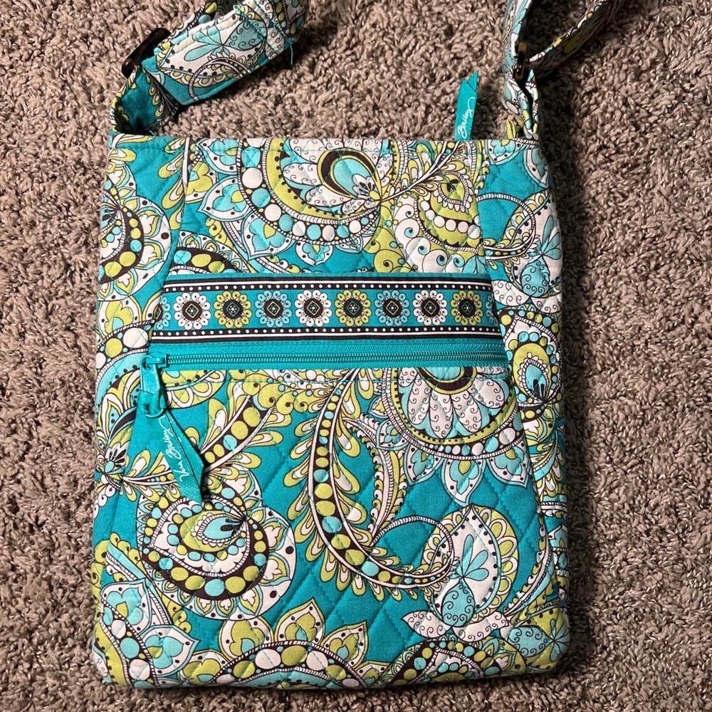 Vera Bradley Blue Paisley Adjustable Crossbody Purse